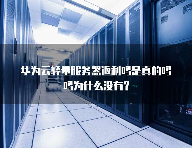 华为云轻量服务器返利吗是真的吗吗为什么没有?