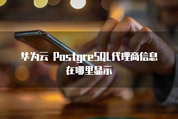 华为云 PostgreSQL代理商信息在哪里显示