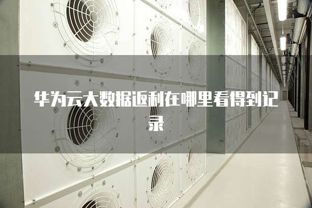 华为云大数据返利在哪里看得到记录