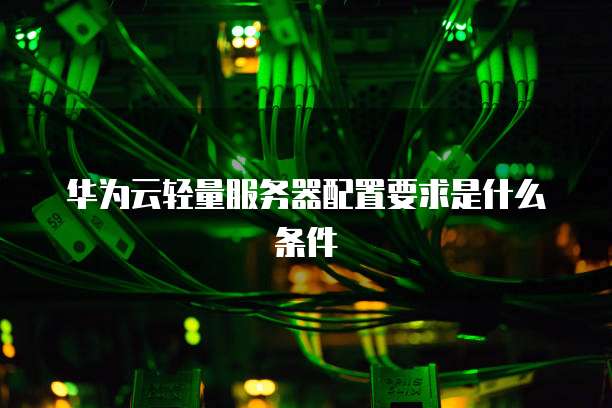 华为云轻量服务器配置要求是什么条件