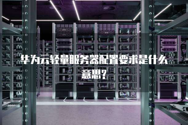 华为云轻量服务器配置要求是什么意思?