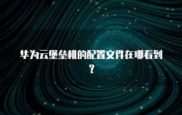 华为云堡垒机的配置文件在哪看到?