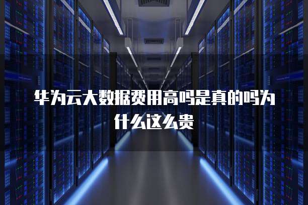 华为云大数据费用高吗是真的吗为什么这么贵