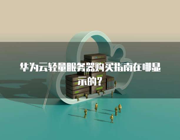 华为云轻量服务器购买指南在哪显示的？