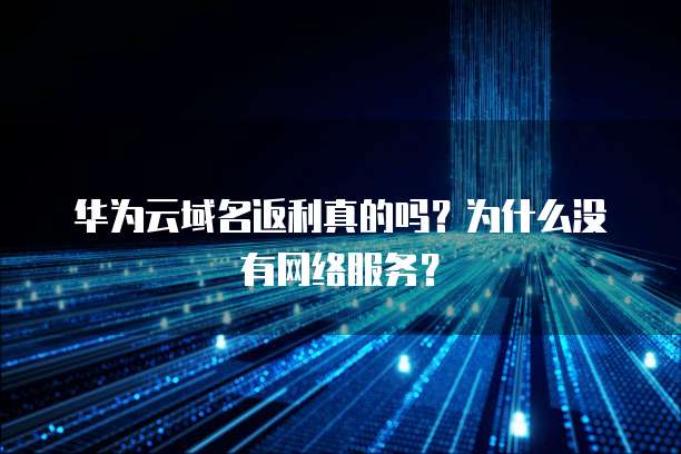 华为云域名返利真的吗?为什么没有网络服务?