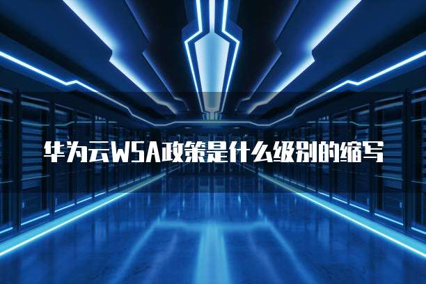 华为云WSA政策是什么级别的缩写
