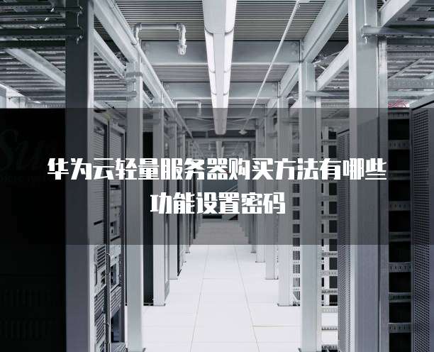 华为云轻量服务器购买方法有哪些功能设置密码