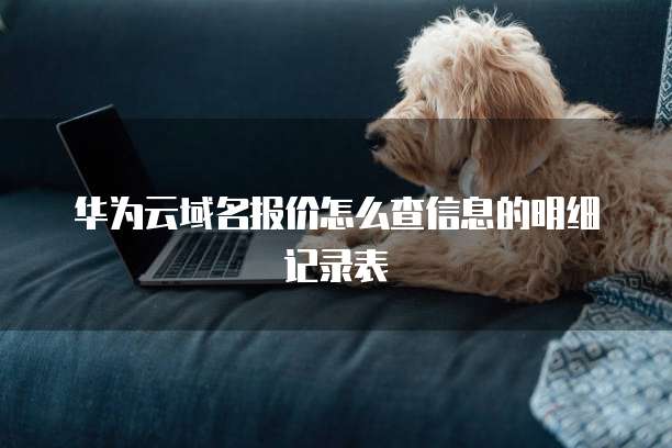 华为云域名报价怎么查信息的明细记录表