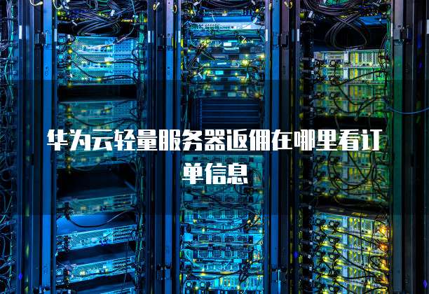 华为云轻量服务器返佣在哪里看订单信息