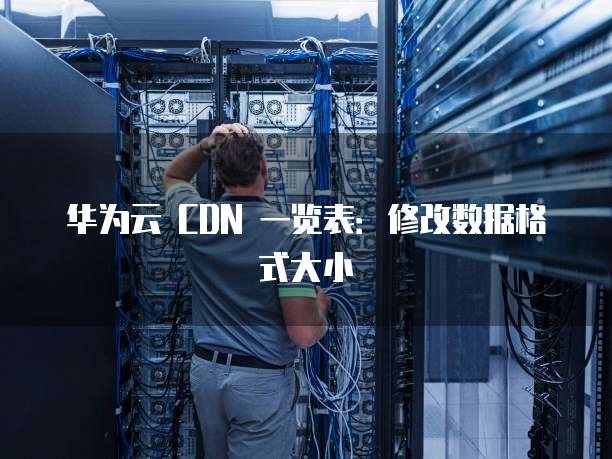 华为云 CDN 一览表:修改数据格式大小