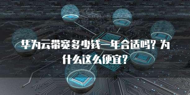 华为云带宽多少钱一年合适吗?为什么这么便宜?