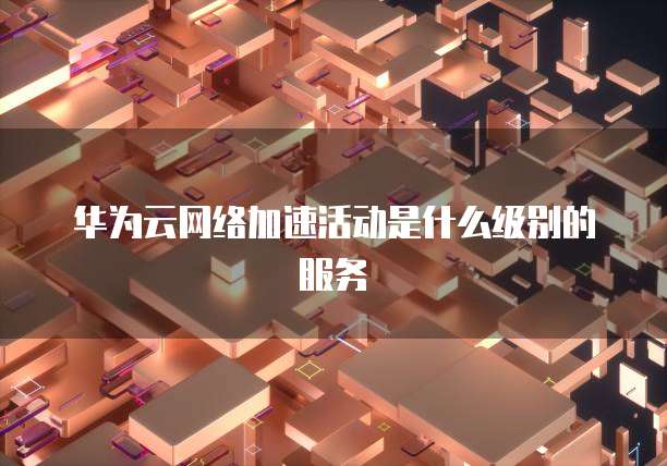 华为云网络加速活动是什么级别的服务