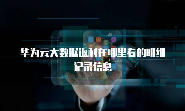 华为云大数据返利在哪里看的明细记录信息