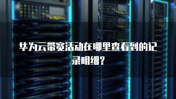 华为云带宽活动在哪里查看到的记录明细?