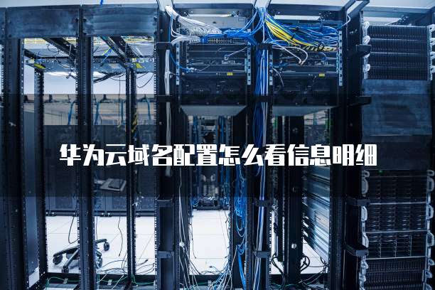 华为云域名配置怎么看信息明细