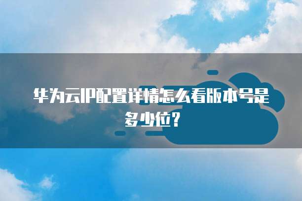 华为云IP配置详情怎么看版本号是多少位？