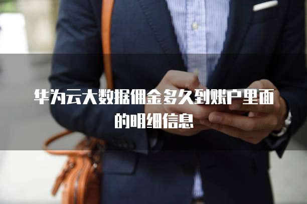 华为云大数据佣金多久到账户里面的明细信息