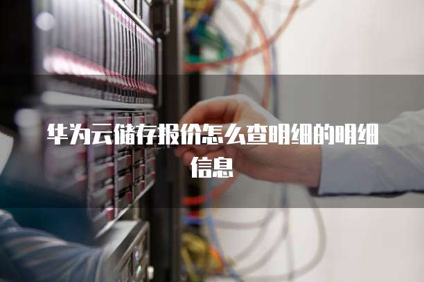 华为云储存报价怎么查明细的明细信息