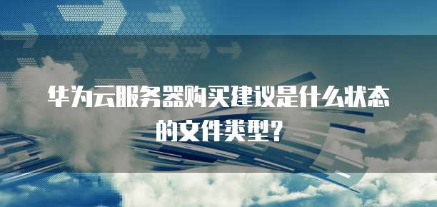 华为云服务器购买建议是什么状态的文件类型?