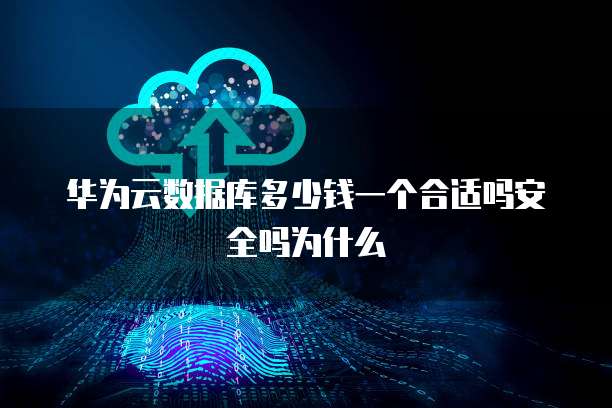 华为云数据库多少钱一个合适吗安全吗为什么