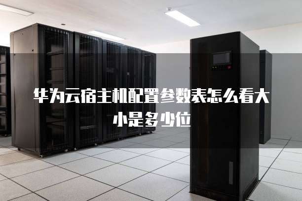 华为云宿主机配置参数表怎么看大小是多少位