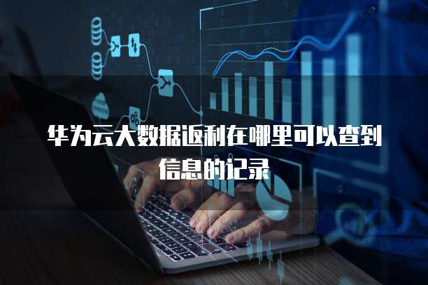 华为云大数据返利在哪里可以查到信息的记录