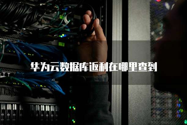 华为云数据库返利在哪里查到