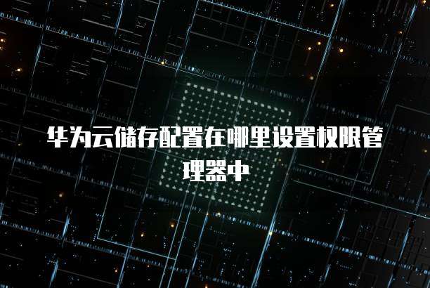 华为云储存配置在哪里设置权限管理器中