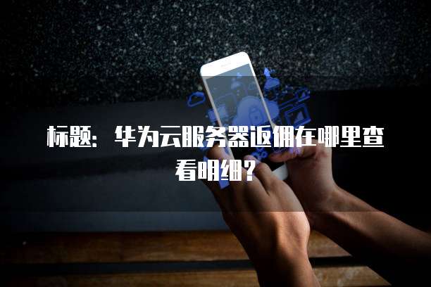 标题:华为云服务器返佣在哪里查看明细?