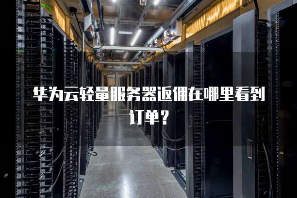 华为云轻量服务器返佣在哪里看到订单?
