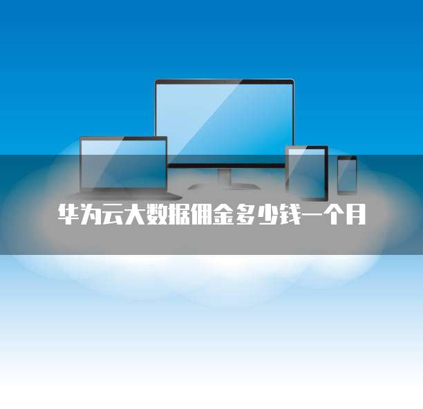 华为云大数据佣金多少钱一个月