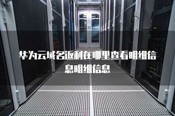 华为云域名返利在哪里查看明细信息明细信息