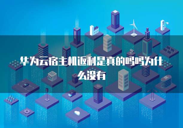 华为云宿主机返利是真的吗吗为什么没有