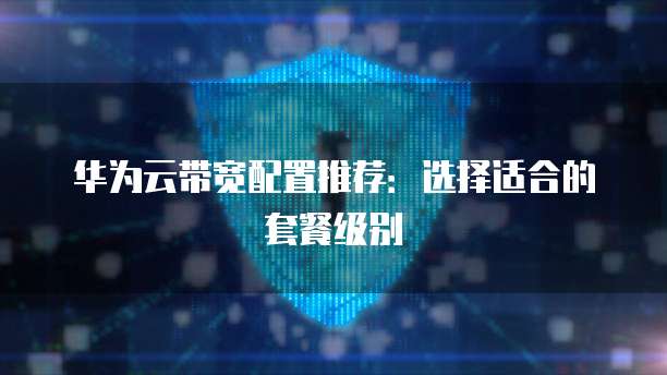华为云带宽配置推荐:选择适合的套餐级别