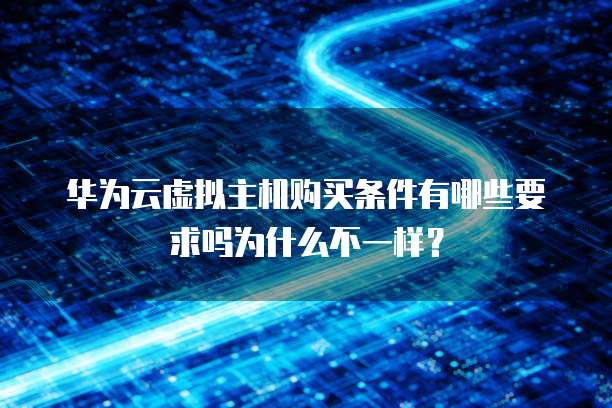 华为云虚拟主机购买条件有哪些要求吗为什么不一样？