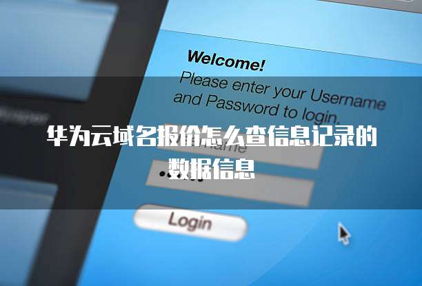 华为云域名报价怎么查信息记录的数据信息