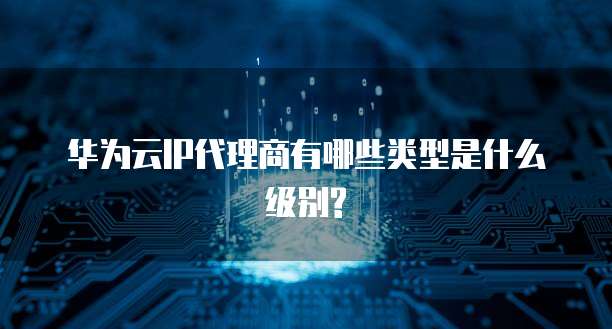 华为云IP代理商有哪些类型是什么级别?