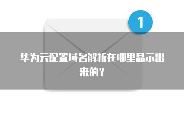 华为云配置域名解析在哪里显示出来的?