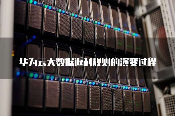 华为云大数据返利规则的演变过程