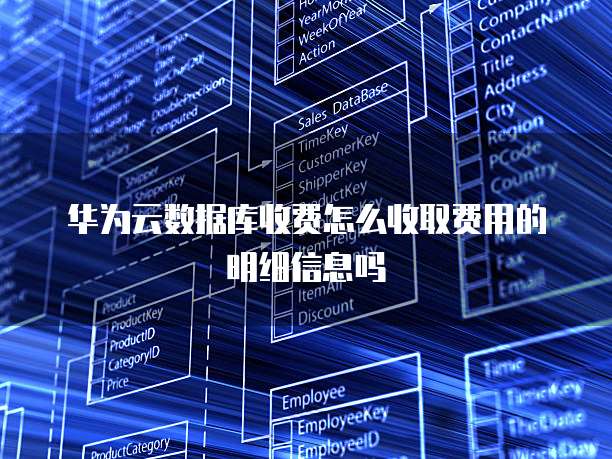 华为云数据库收费怎么收取费用的明细信息吗