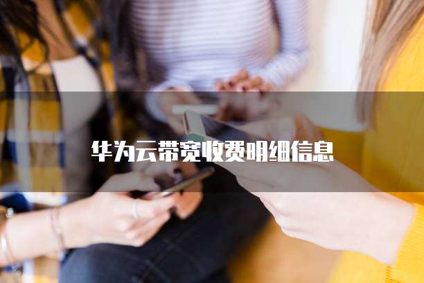 华为云带宽收费明细信息