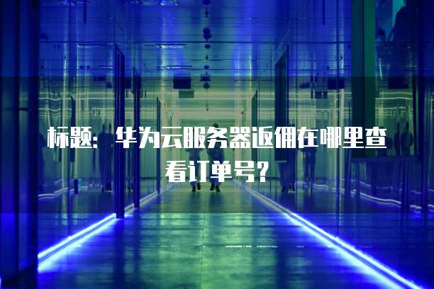 标题:华为云服务器返佣在哪里查看订单号?
