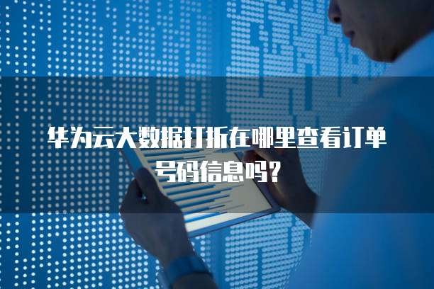 华为云大数据打折在哪里查看订单号码信息吗？