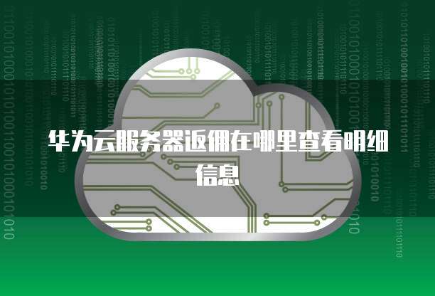 华为云服务器返佣在哪里查看明细信息