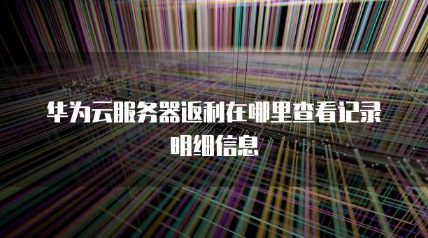 华为云服务器返利在哪里查看记录明细信息