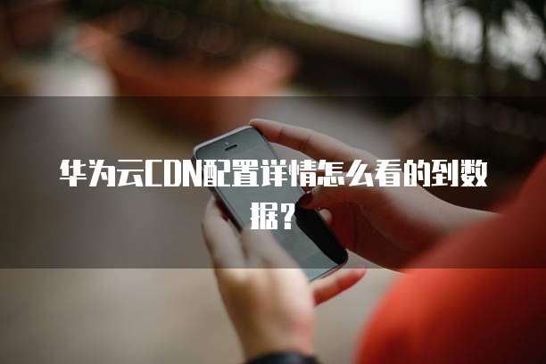 华为云CDN配置详情怎么看的到数据？