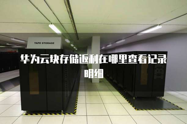 华为云块存储返利在哪里查看记录明细