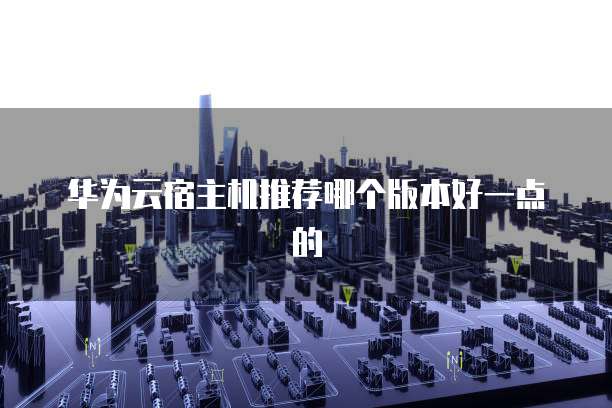 华为云宿主机推荐哪个版本好一点的