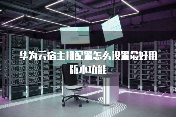 华为云宿主机配置怎么设置最好用版本功能