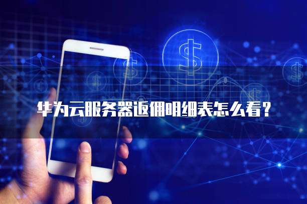 华为云服务器返佣明细表怎么看?